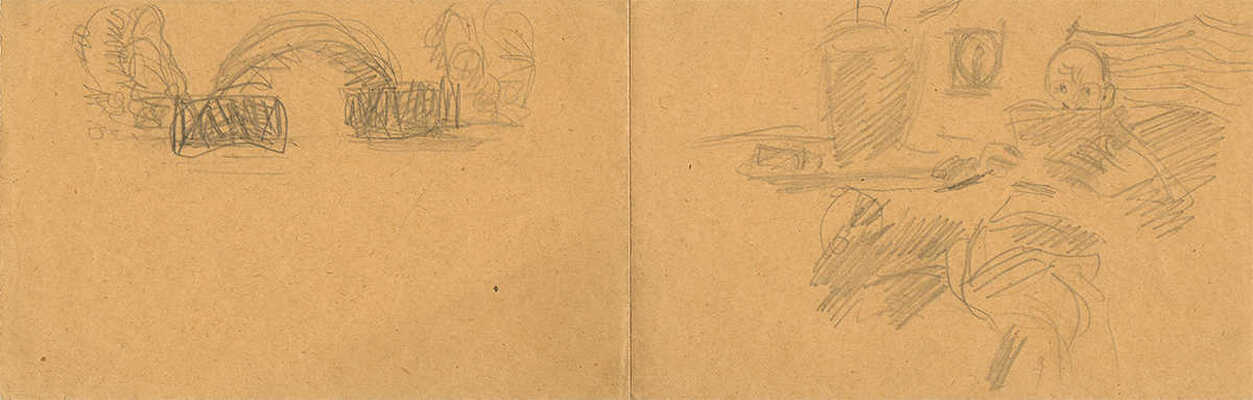 Яремич Степан Петрович. Набросок портрета А.Н. Кубе 